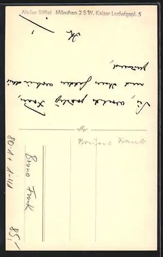 AK Schriftsteller Bruno Frank, mit original Tinten-Autograph