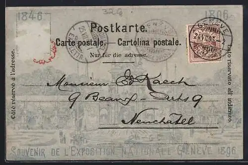AK Geneve, Exposition Nationale 1896, Ausstellungsgebäude