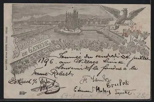 AK Geneve, Exposition Nationale 1896, Ausstellungsgebäude