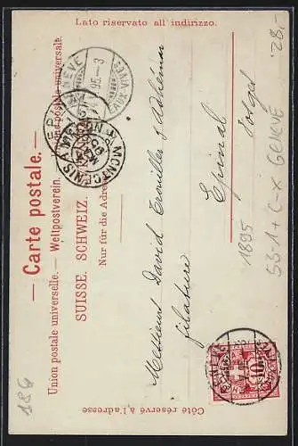 Vorläufer-Lithographie Geneve, 1895, Graz, Amrein & Cie, Reklame für Eau Quinine