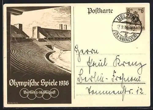 AK Olympische Spiele 1936 in Berlin, 1.-16. August, Blick ins Stadion