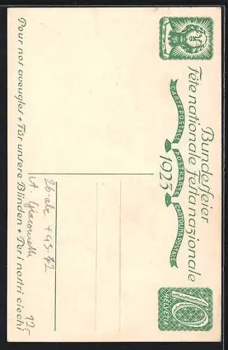 Künstler-AK sign. A. Giacometti: Schweizer Bundesfeier 1923, Wolfsberg Zürich
