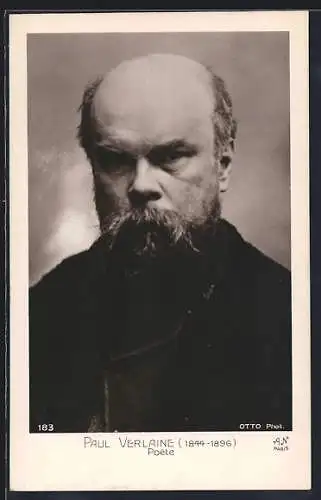 AK Portrait des Poeten Paul Verlaine