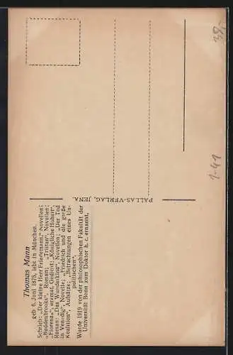 AK Schriftsteller Thomas Mann im Porträt