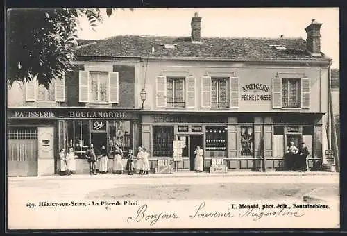 AK Hericy-sur-Seine, La Place du Pilori