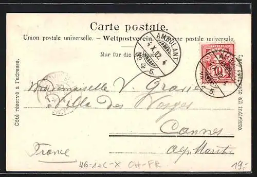 AK Fribourg, Le Convict Albertinum, Strassenbahn