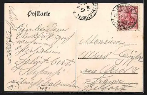 AK Isenheim /O.-Els., Restaurant zum wilden Mann, Bes. Josef Wild, Belforterstrasse, Fabrik Gast, Sulzer Strasse