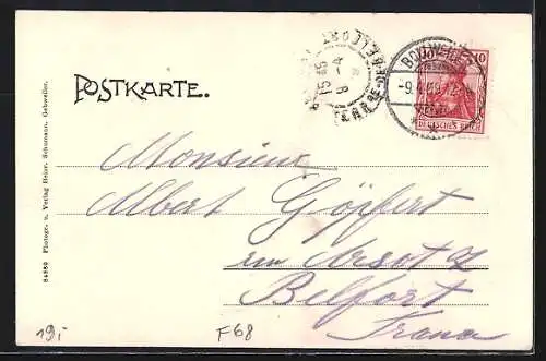AK Bollwiller /Alsace, Restaurant zum weissen Pferd, Auuguste Greth