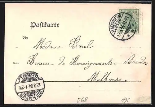 AK Landser, Gasthaus zum Ochsen, Inhaberinnen Geschwister Sigfrit, Notariat Billig, Post und Schule