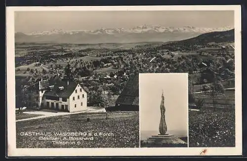 AK Forch, Totalansicht mit Gasthaus Wassberg