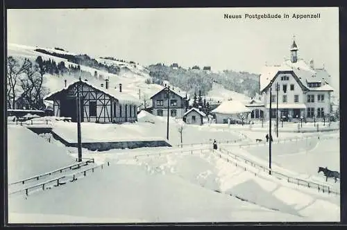 AK Appenzell, Das Neue Postgebäude im Winter