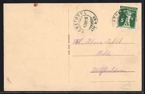 AK Rehetobel, Gasthaus zum Gupf, Säntiskette mit Hundstein, Altmann, Kreuzberge