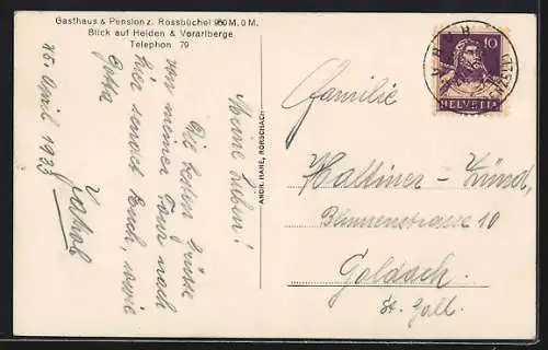 AK Heiden, Gasthaus & Pension z. Rossbüchel, Gesamtansicht