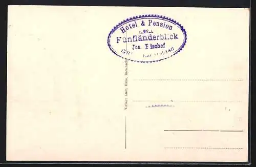 AK Heiden, Blick gegen Süden, Gasthaus Fünfländerblick