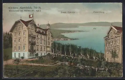 AK Wienachten bei Heiden, Kurhaus Alpenblick und Gasthaus und Pension Schönheim mit Insel Mainau und Meersburg