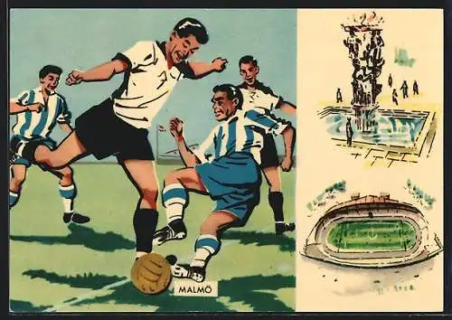 AK Malmö, Fussball-Weltmeisterschaft 1958, Argentinien-Westdeutschland