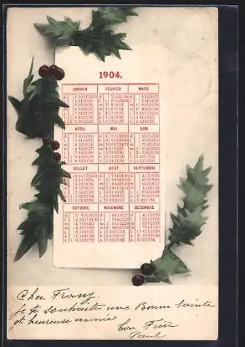 AK Kalender des Jahres 1904