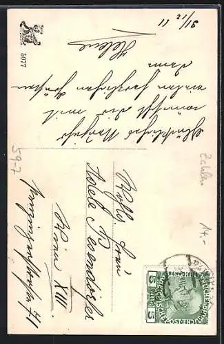 AK Elegant gekleidete junge Frau mit Kalender Januar