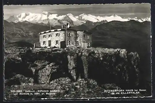 AK Rittnerhorn Schutzhaus bei Bozen gegen die Zillertaler