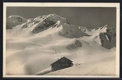 AK Schwarzwasserhütte, Berghütte mit dem Gebirge