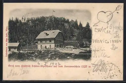 AK Friedrich Schüler-Alpenhaus auf dem Sonnwendstein