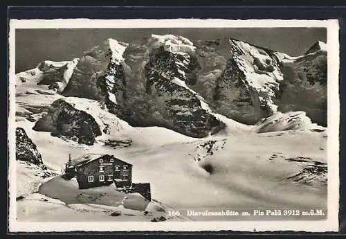 AK Diavolezzahütte mit Piz Palü