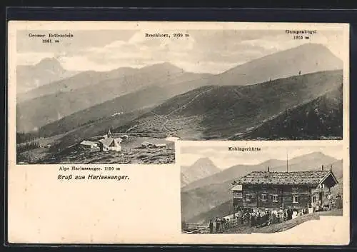 AK Kobingerhütte auf Alpe Harlassanger