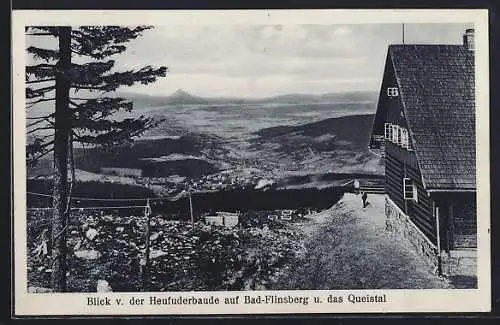 AK Heufuderbaude, Blick auf Bad Flinsberg und das Queistal