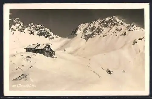 AK Ulmerhütte, Ansicht mit Alpenpanorama