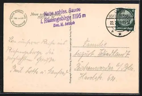 AK Neue Schlesische Baude im Riesengebirge