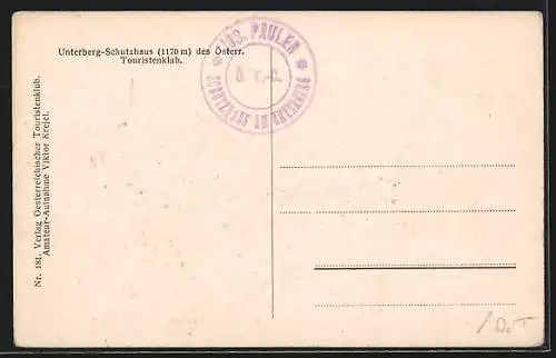 AK Unterberg-Schutzhaus des Österr. Touristenklub