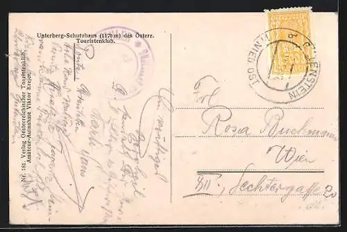 AK Unterberg-Schutzhaus des Österr. Touristenklub