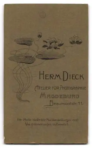 Fotografie Herm. Dieck, Magdeburg, Beaumontstr. 11, Porträt eines Soldaten in Uniform Rgt. 4