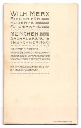 Fotografie Wilhelm Merx, München, Dachauerstr. 19, Porträt eines Soldaten