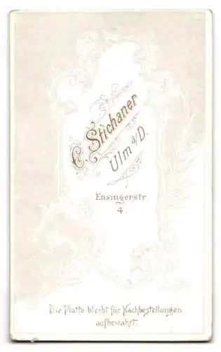 Fotografie C. Stichaner, Ulm, Ensingerstr. 4, Porträt eines Soldaten