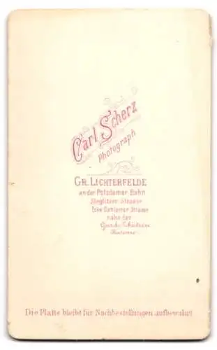 Fotografie Carl Scherz, Gr. Lichterfelde, Steglitzer Strasse, Soldat in Garde Uniform