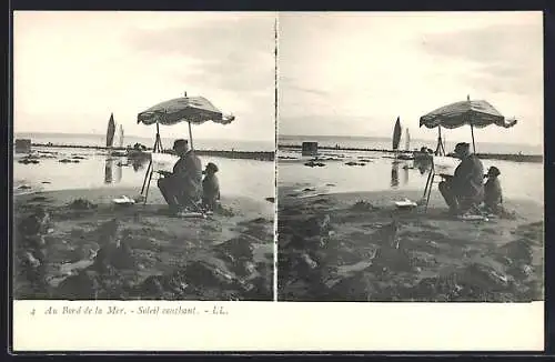 Stereo-AK Au bord de la Mer, Soleil couchant