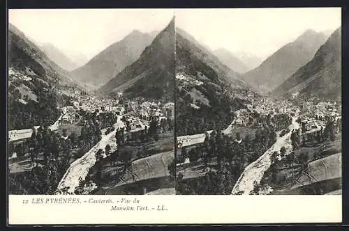 Stereo-AK Cauterets, Vue du Mamelon Vert