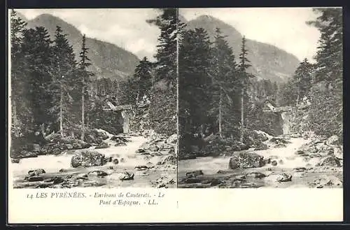 Stereo-AK Cauterets, Pont d`Espagne