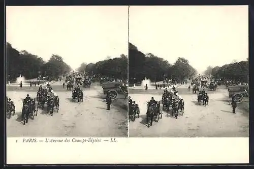 Stereo-AK Paris-Instantane, l'Avenue des Champs-Elysees