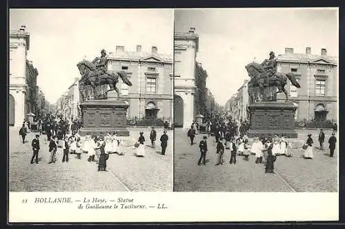 Stereo-AK La Haye, Statue de Guillaume le Taciturne