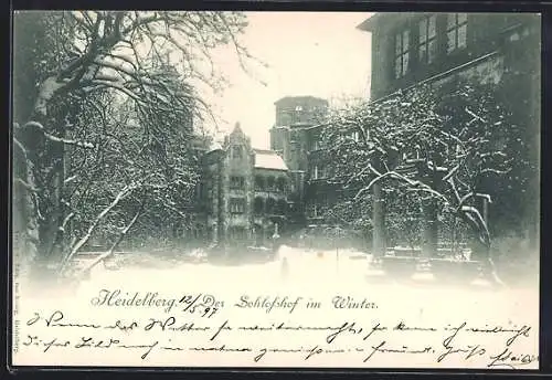 AK Heidelberg, Der Schlosshof im Winter