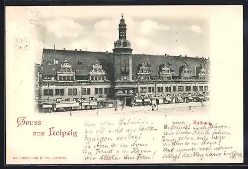 AK Leipzig, Rathaus aus der Vogelschau