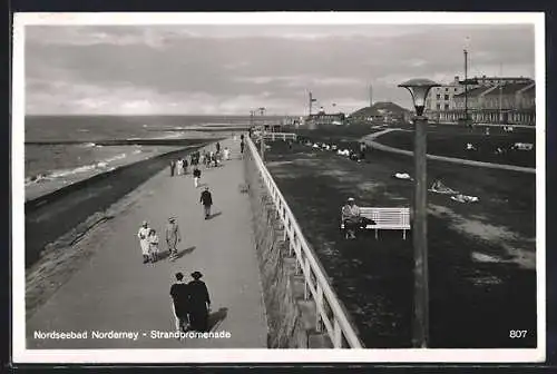 AK Norderney, Strandpromenade aus der Vogelschau