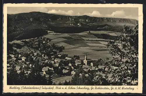 AK Saupsdorf, Panorama mit Hohem Schneeberg