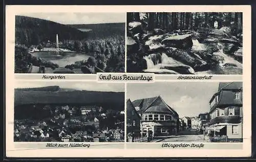 AK Braunlage, Kurgarten, Bodewasserfall, Elbingeröder-Strasse
