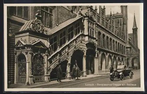 AK Lübeck, Renaissance-Treppe am Rathaus