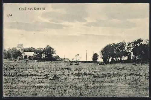 AK Klixbüll, Ortspartie mit Kirche