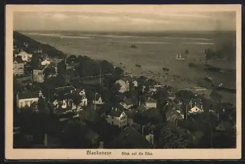 AK Hamburg-Blankenese, Blick auf die Elbe