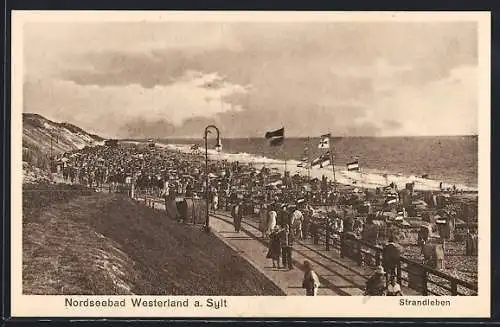 AK Westerland a. Sylt, Nordseebad, Strandleben